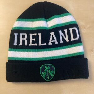 Ireland Striped Beanie - Black, Green, and White